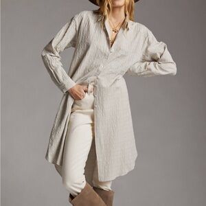 ANTHROPOLOGIE MAEVE Women’s Plaid Long Sleeve Button Up Tunic Long Shirt…